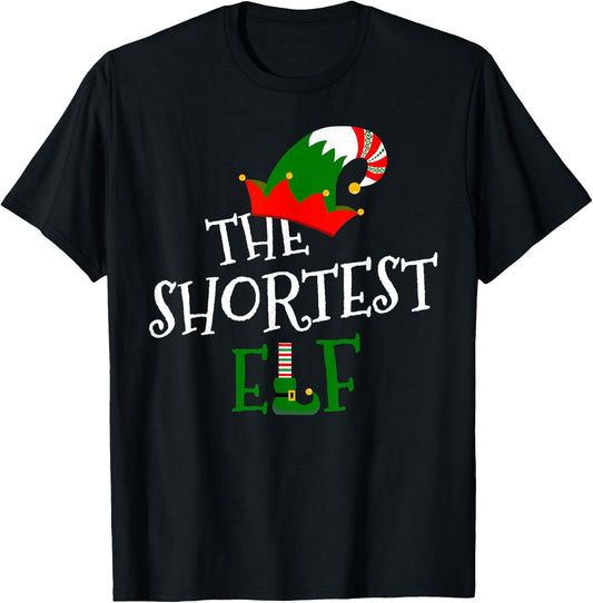 The Shortest Elf Family Matching Group Gift Christmas Xmas T-Shirt - T-Shirt | Black