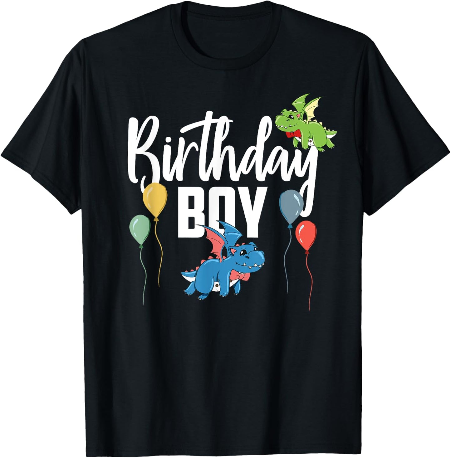Birthday Boy Dragon Lover Funny Kids Boys Birthday Party T-Shirt - T-Shirt | Black