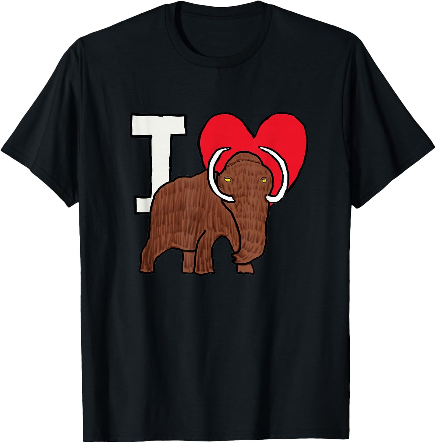 I Love Woolly Mammoths T-Shirt - T-Shirt | Black