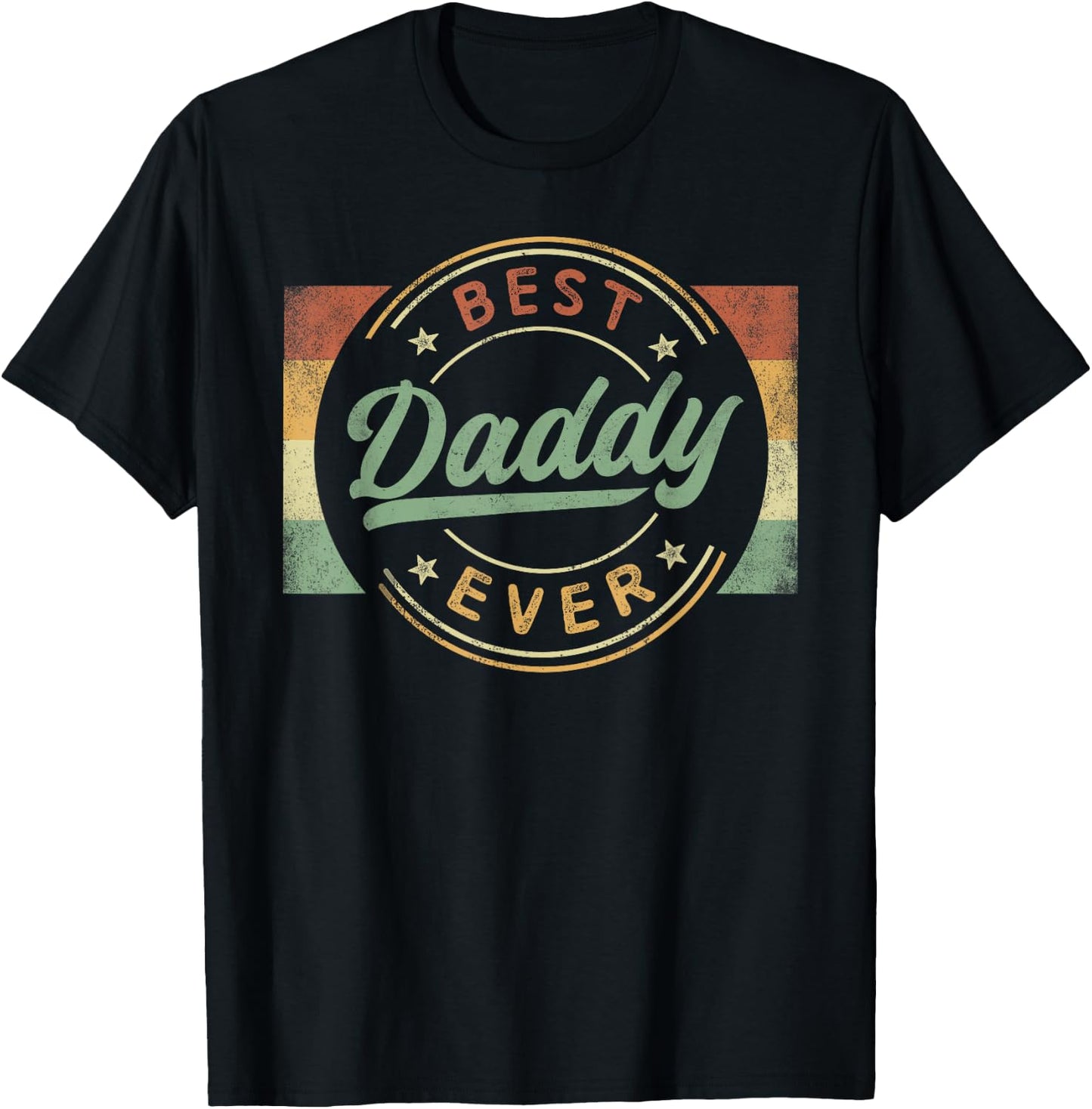 Best Daddy Ever Emblem Father's Day Daddy Gifts Dad T-Shirt - T-Shirt | Black
