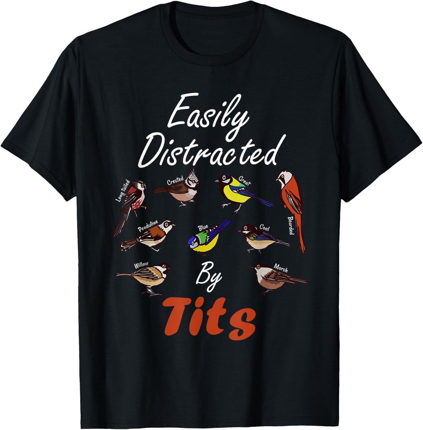 Nice Tits Funny Bird Watching Birder Men & Women Gift T-Shirt - T-Shirt | Black