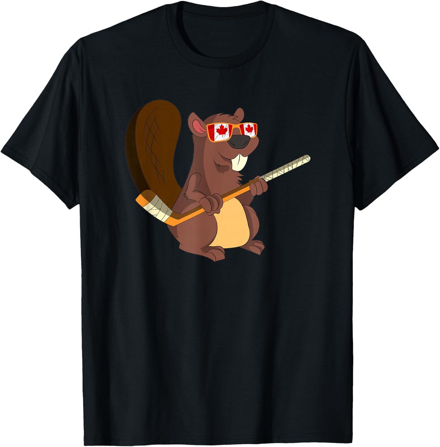 Beaver Hockey Rodent Canadian Gift Sweet Canada T-Shirt - T-Shirt | Black