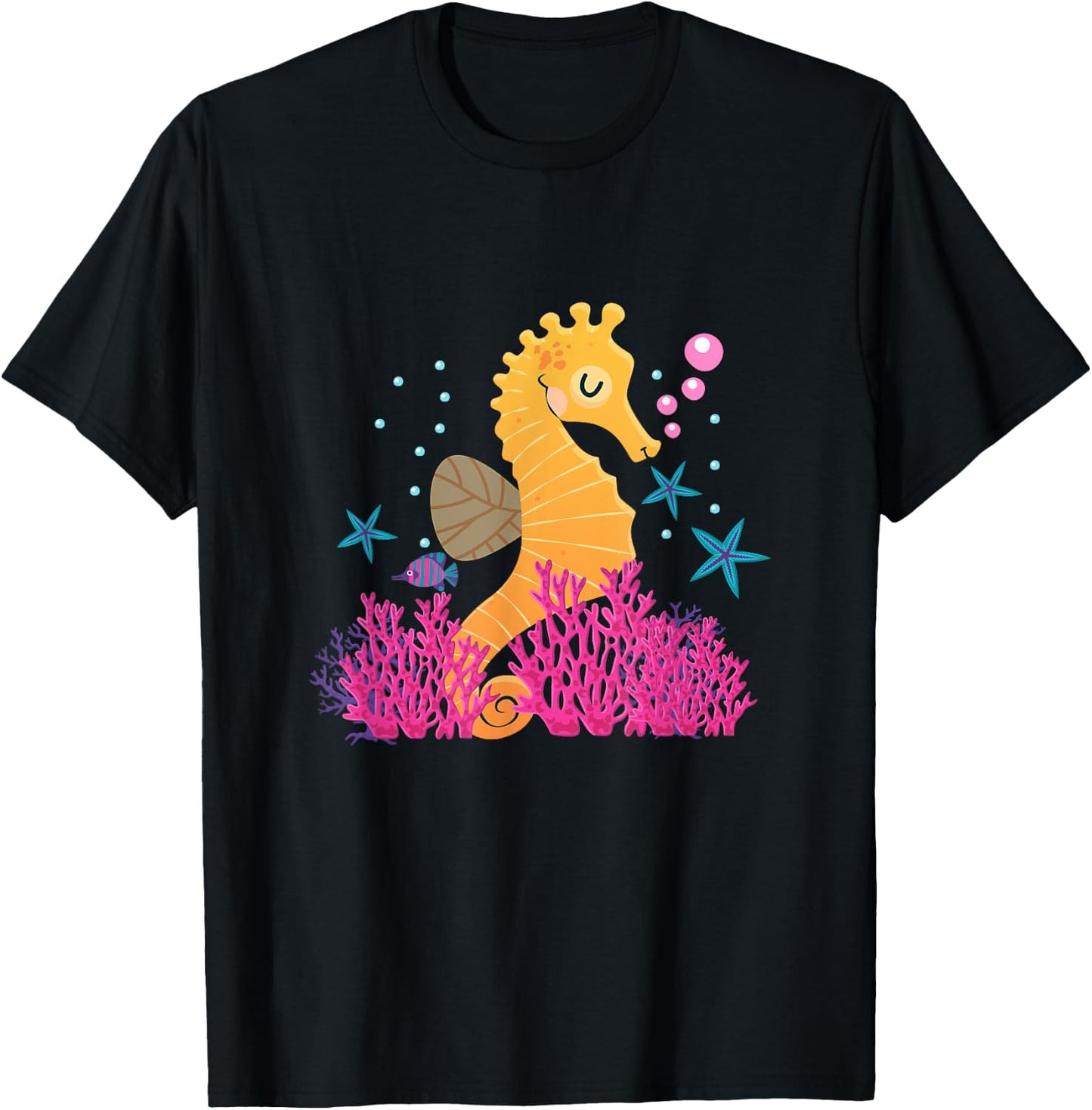 Sea Animal Ocean Creature Seahorse T-Shirt - T-Shirt | Black
