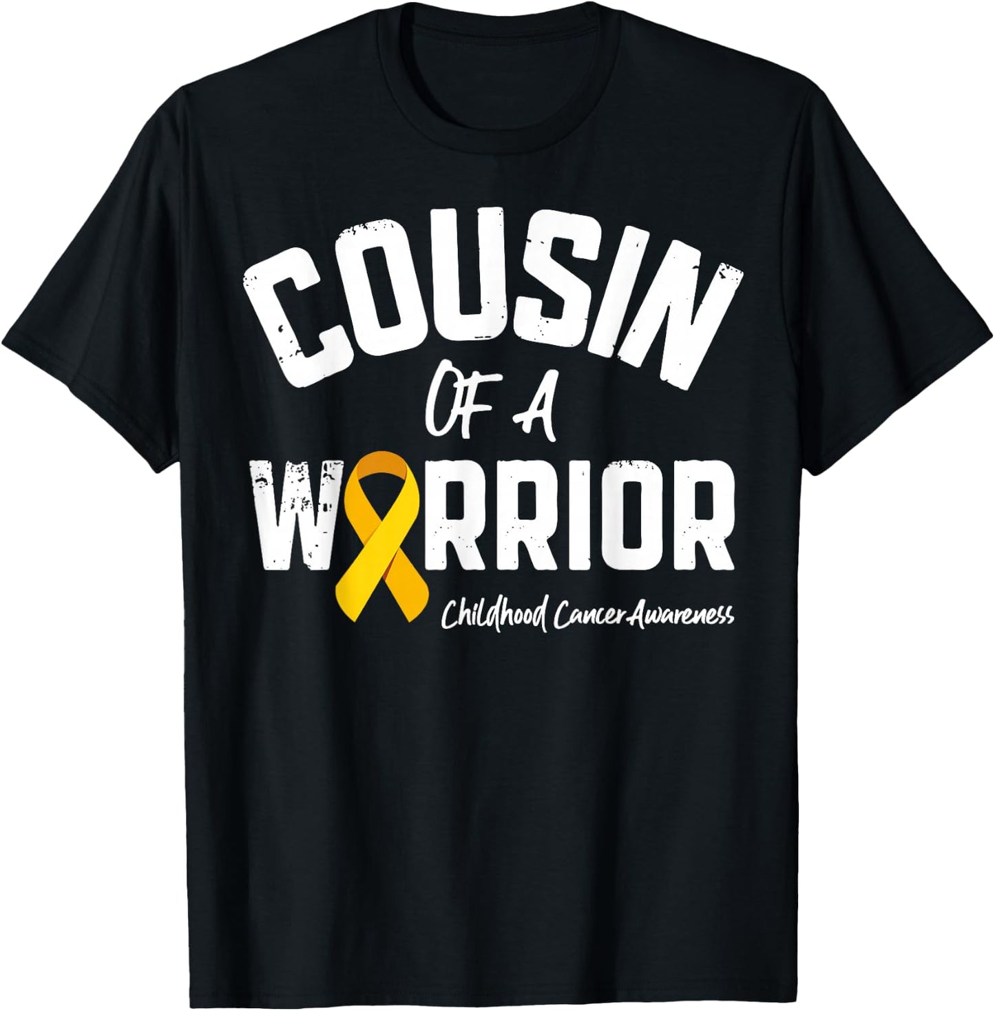 Cousin Of A Warrior Childhood Cancer Awareness Gifts Ribbon T-Shirt - T-Shirt | Black