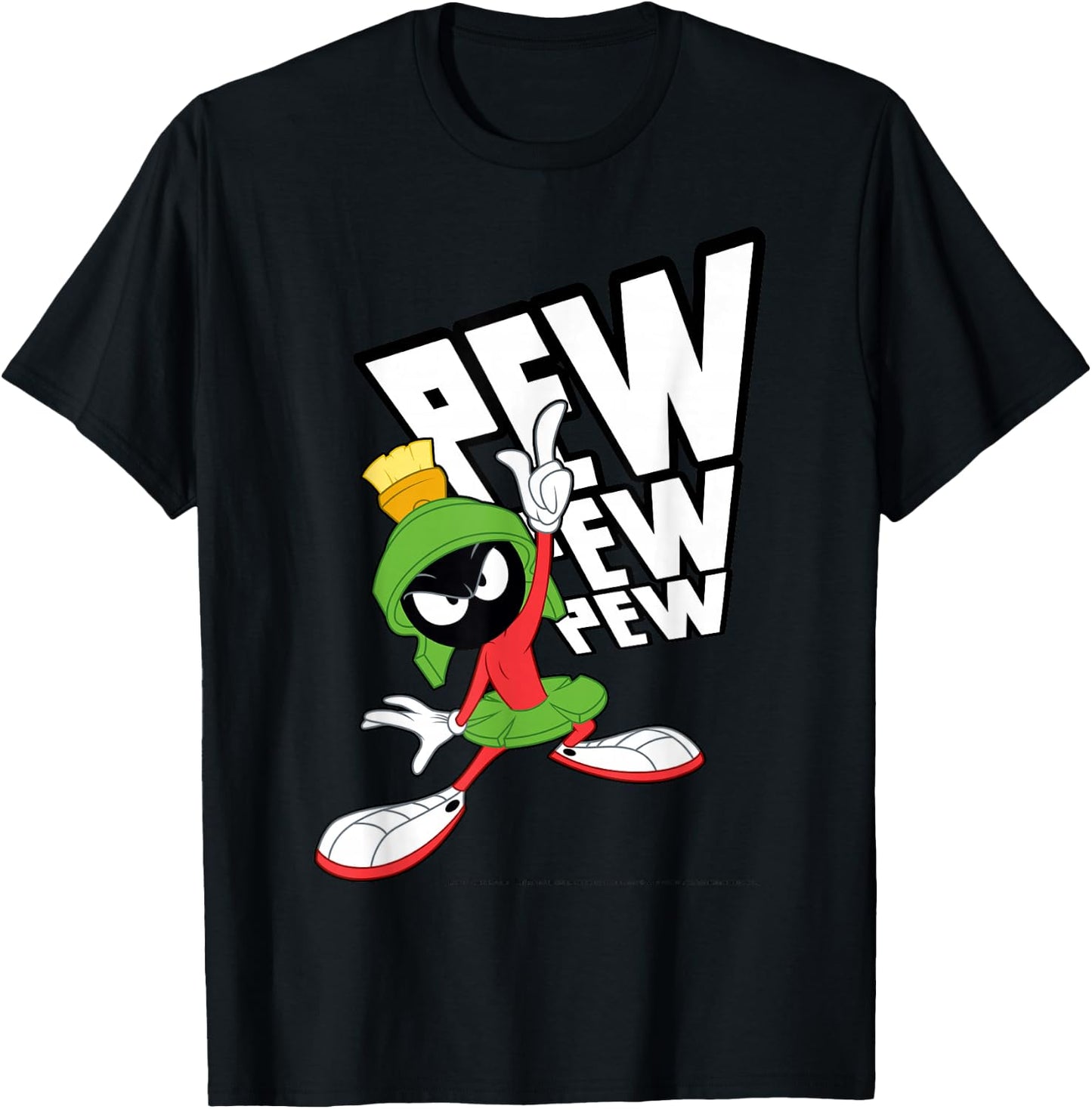 Looney Tunes Marvin The Martian Pew Pew Pew Small T-Shirt - T-Shirt | Black