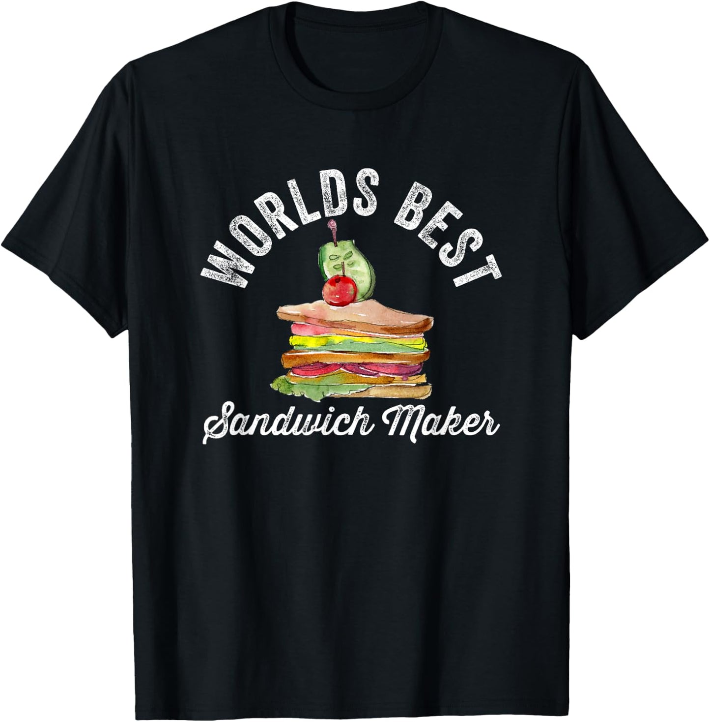 Worlds Best Sandwich Maker Grill Cheese Egg Breakfast Chef T-Shirt - T-Shirt | Black