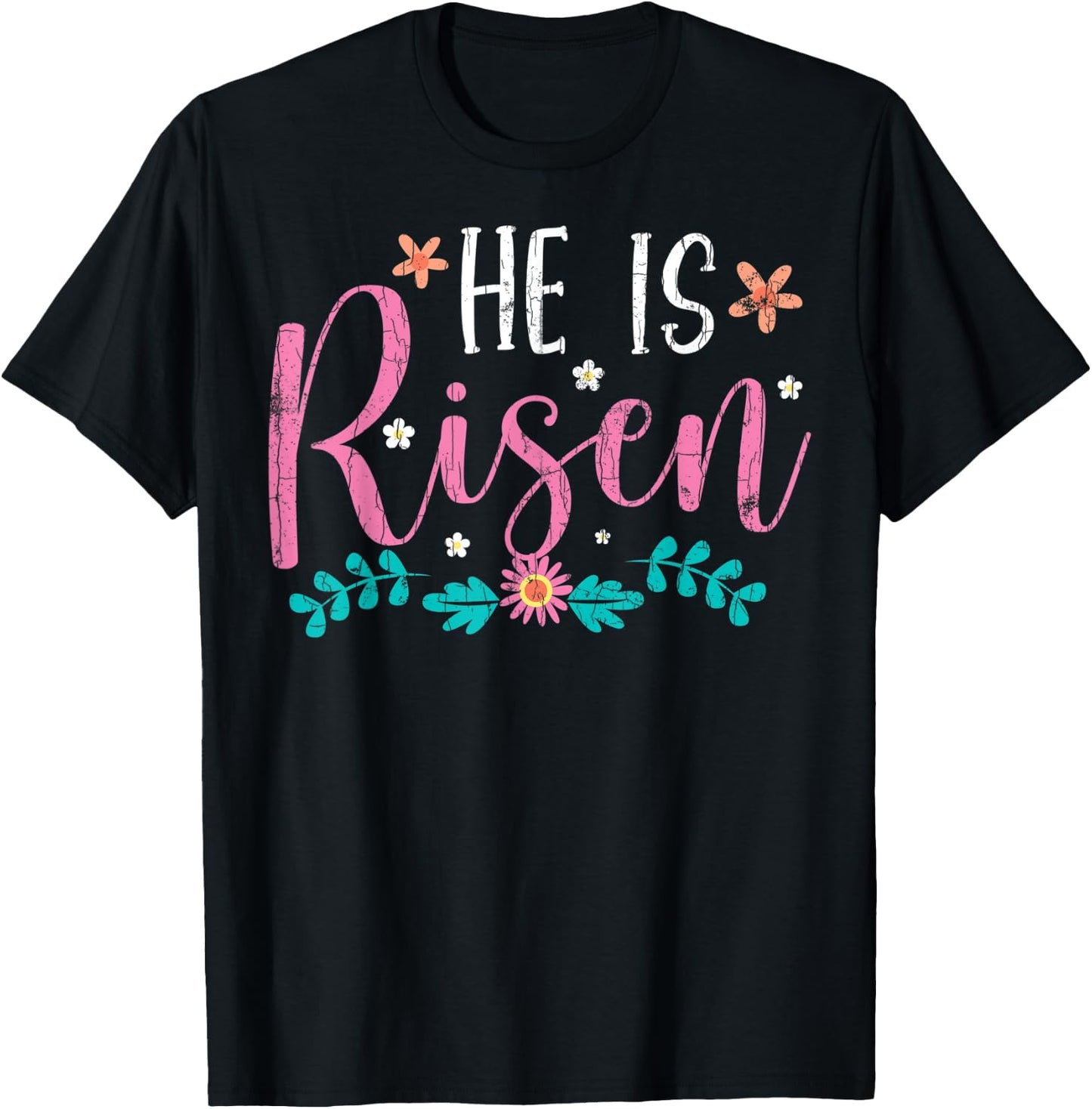 He Is Risen Easter Design Christian Funny Graphic T-Shirt - T-Shirt | Black