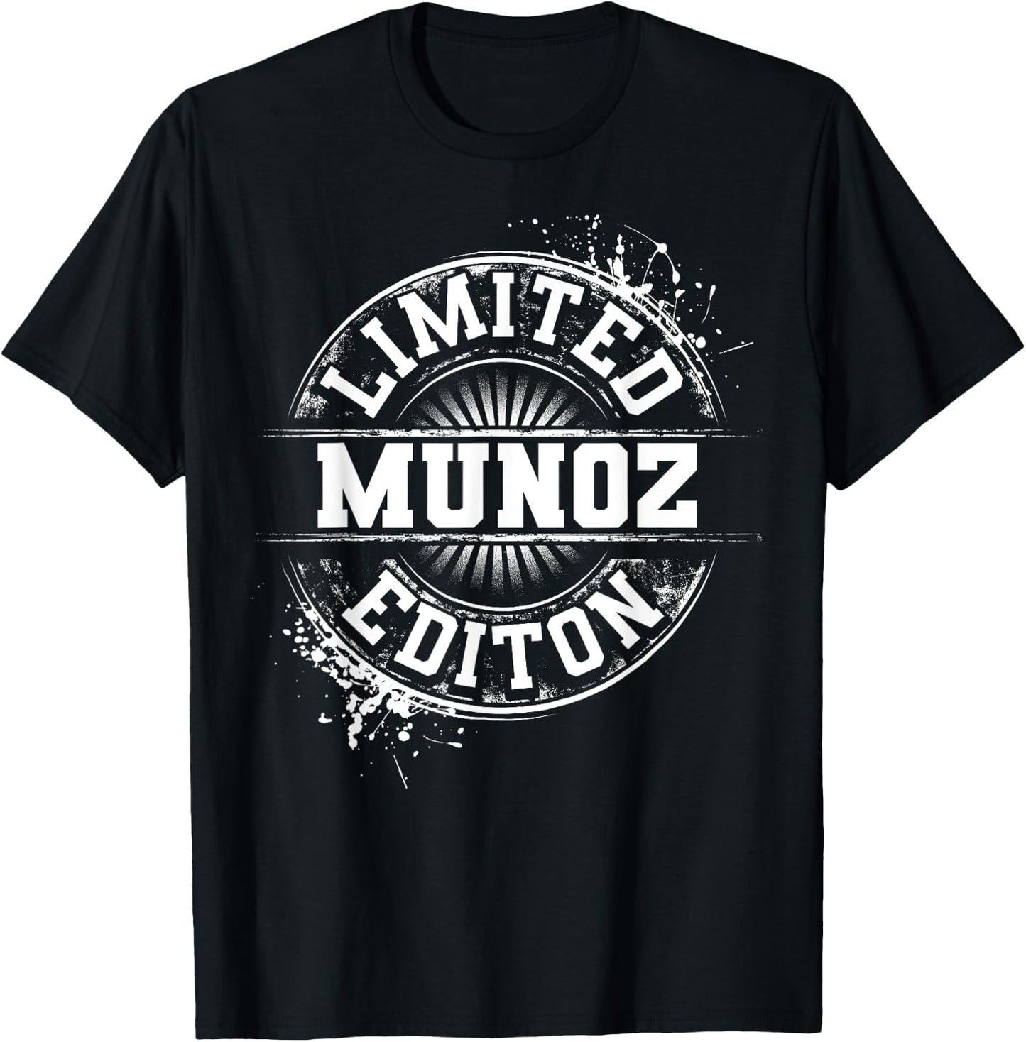 MUNOZ Funny Surname Family Tree Birthday Reunion Gift T-Shirt - T-Shirt | Black