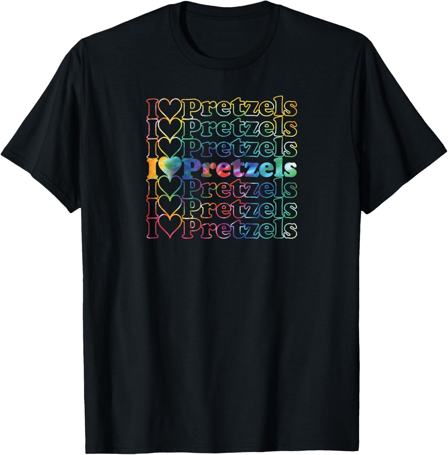 Pretzels Tie Dye Cool Vintage Inspired T-Shirt - T-Shirt | Black