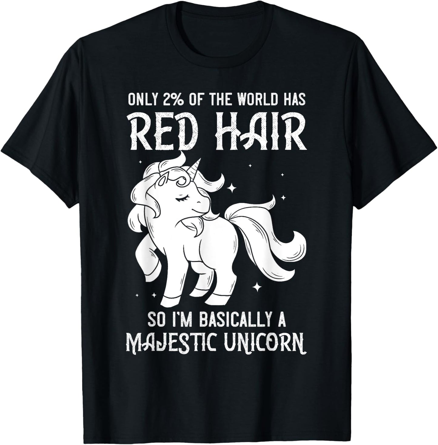 Red Hair Unicorn Gift Redhead Funny Red Headed T-Shirt - T-Shirt | Black
