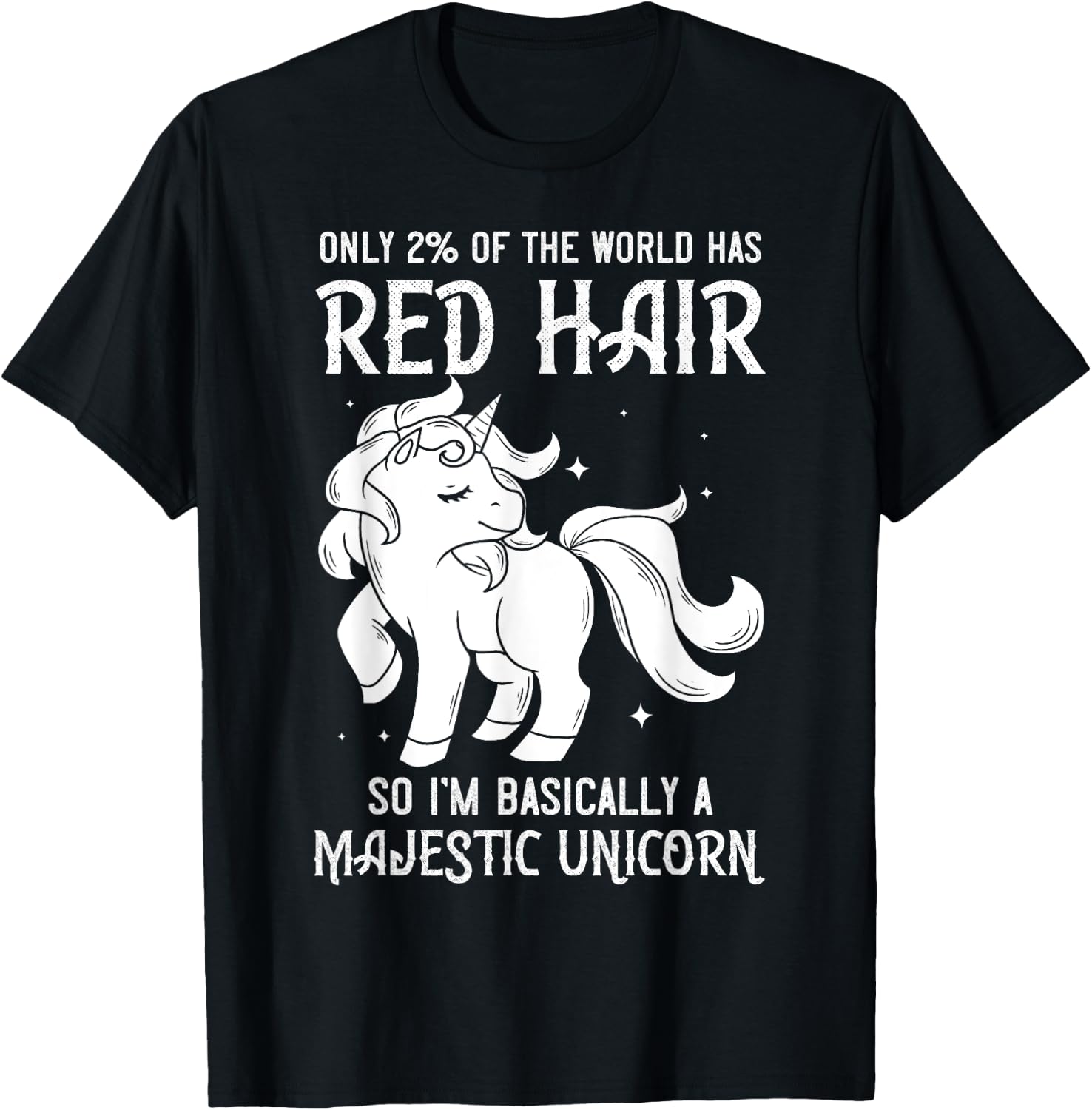 Red Hair Unicorn Gift Redhead Funny Red Headed T-Shirt - T-Shirt | Black