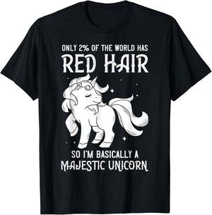 Red Hair Unicorn Gift Redhead Funny Red Headed T-Shirt - T-Shirt | Black