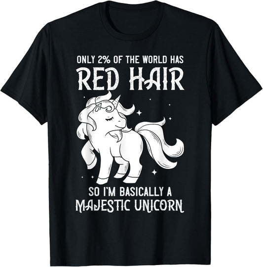 Red Hair Unicorn Gift Redhead Funny Red Headed T-Shirt - T-Shirt | Black