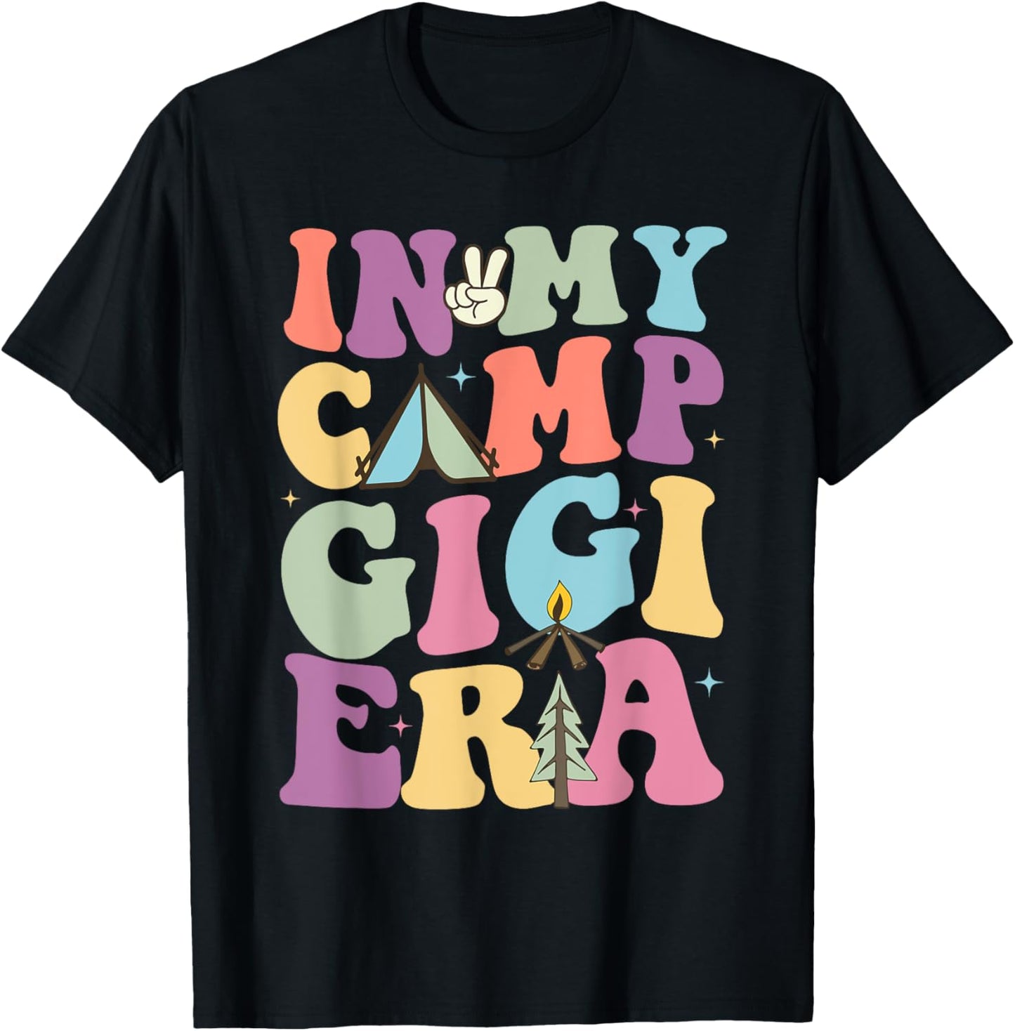 Funny In My Camp Gigi Camping Camper Summer Gift Family Women T-Shirt - T-Shirt | Black
