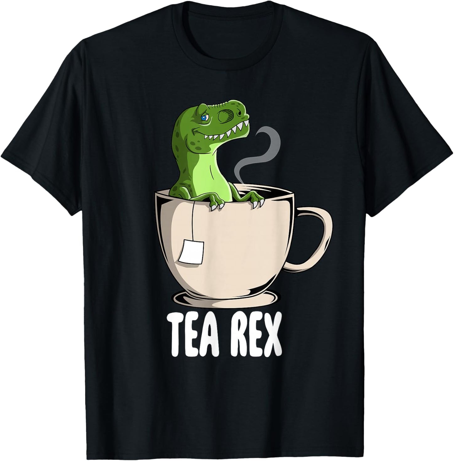 Tea Rex Shirt T-Rex Dinosaur Joke Pun Humor Funny Dino T-Shirt - T-Shirt | Black