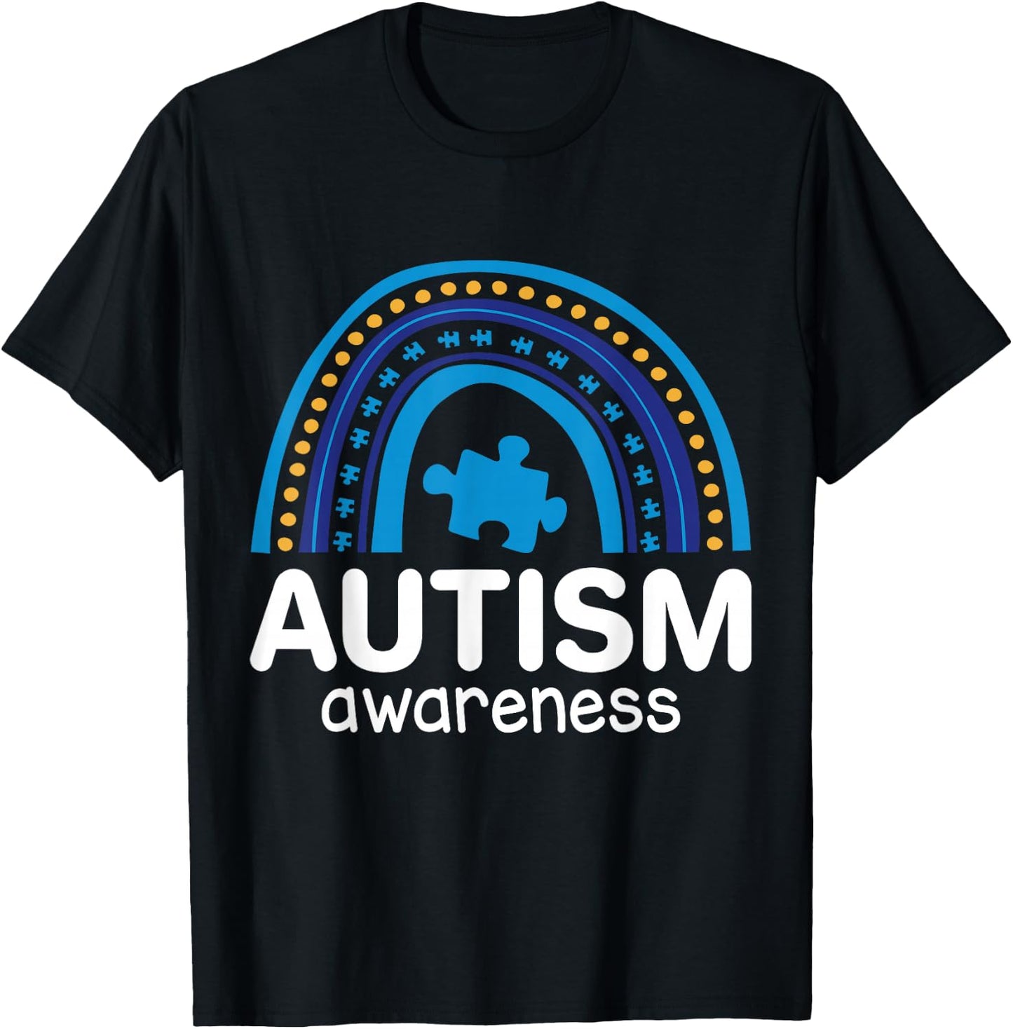 Autism Awareness Month Rainbow T-Shirt - T-Shirt | Black