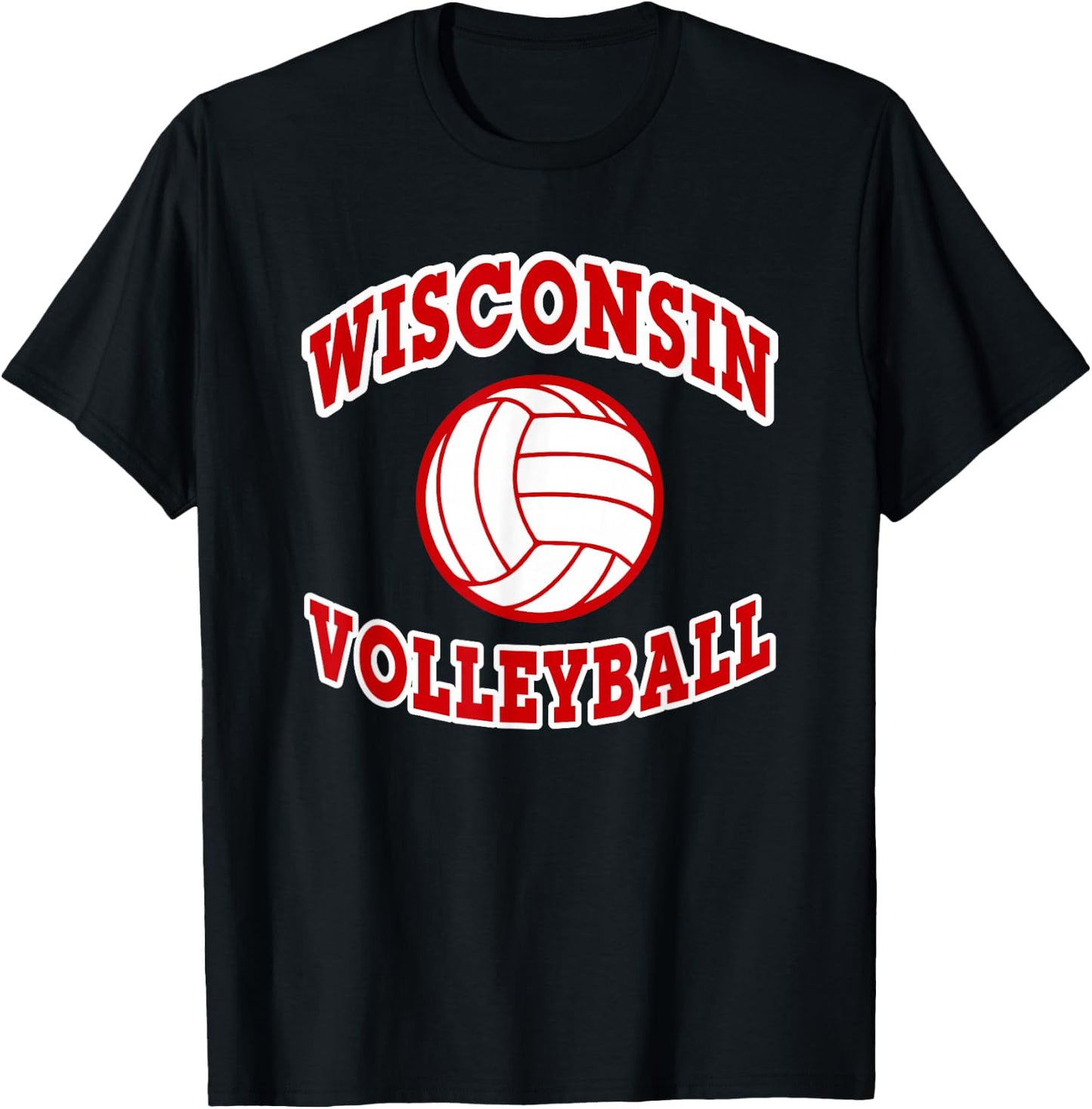 Wisconsin Volleyball Classic Style T-Shirt - T-Shirt | Black