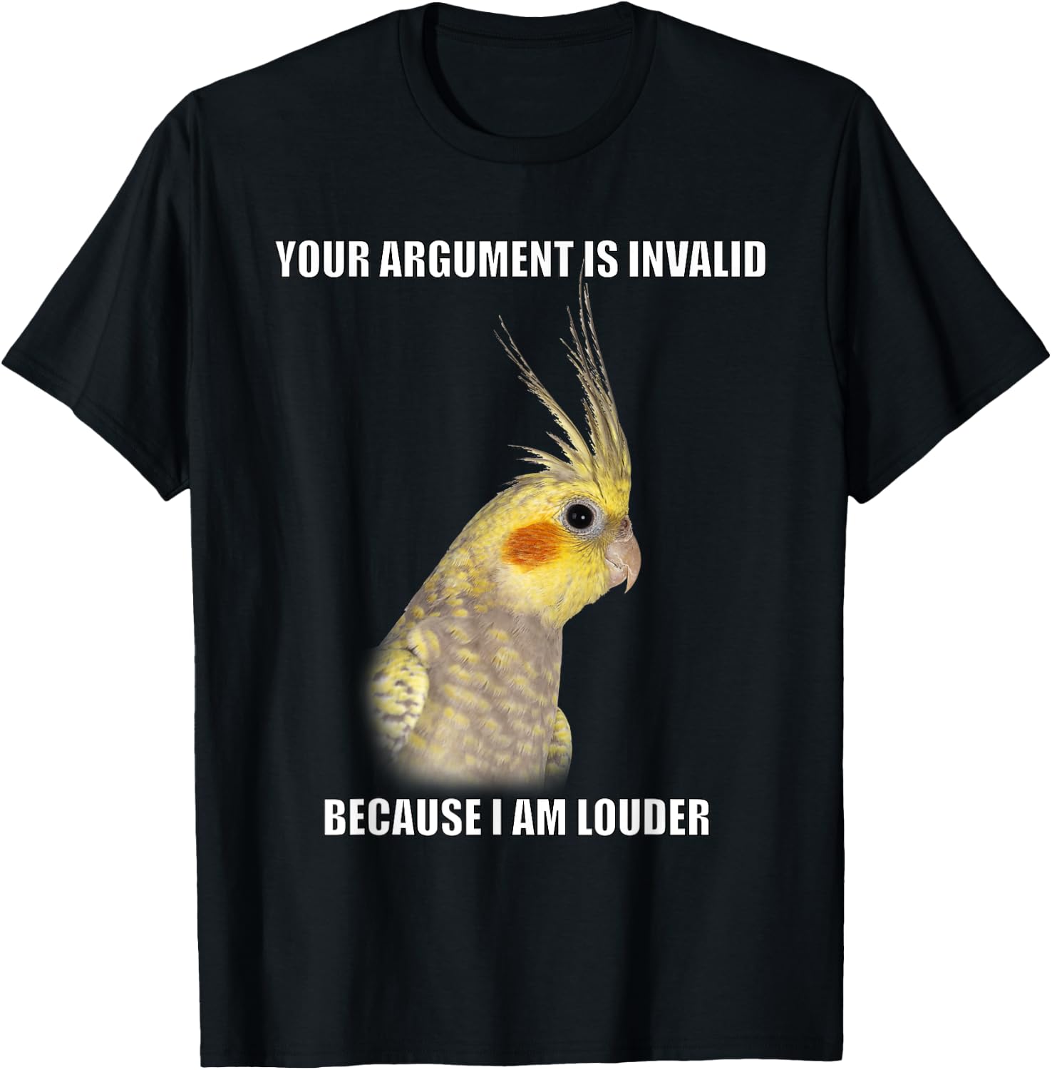 COCKATIEL Birds Funny Cockatiels Design T-Shirt - T-Shirt | Black