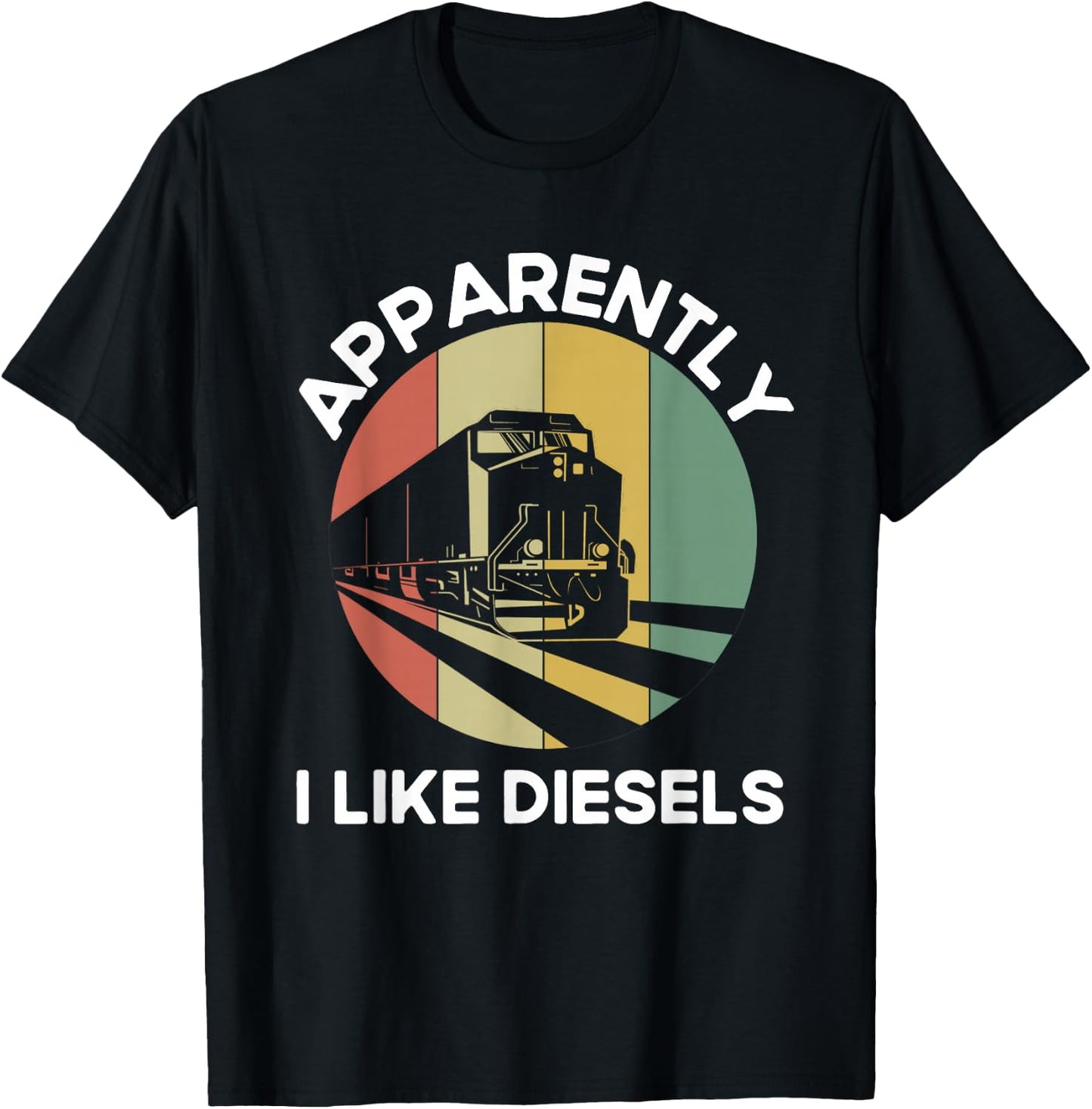 Diesel Locomotive Retro Model Train Enthusiasts Diesel Train T-Shirt - T-Shirt | Black