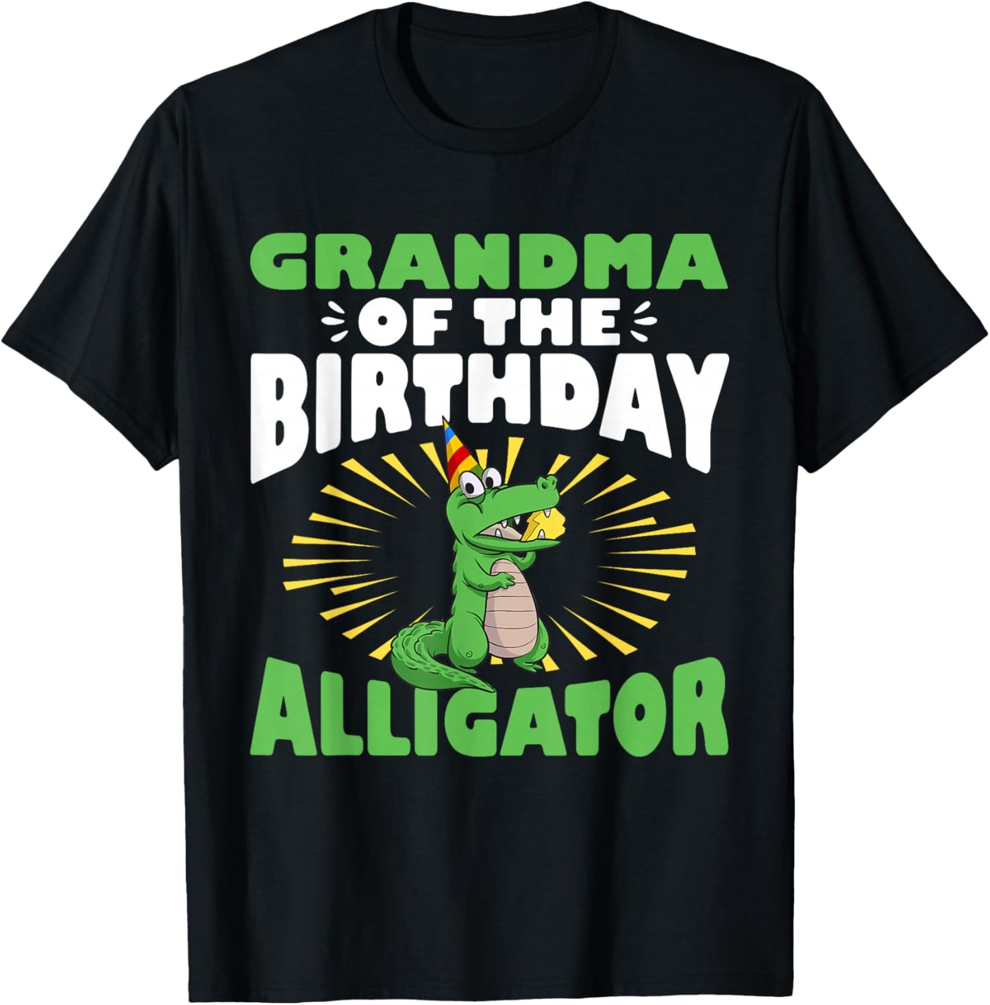 Alligator Birthday Crocodile Alligator Grandma T-Shirt - T-Shirt | Black