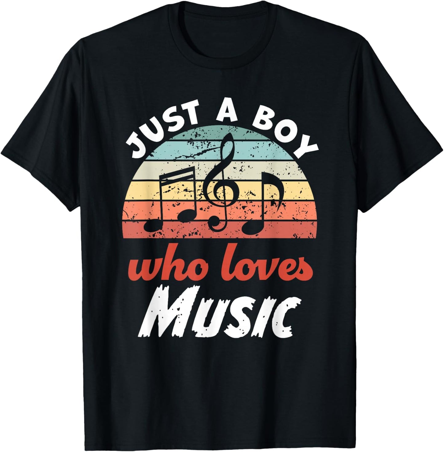 Just A Boy Who Loves Music Kids Music Boys T-Shirt - T-Shirt | Black