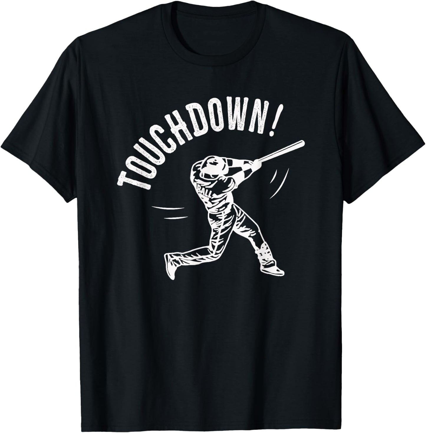 Touchdown Baseball Funny T-Shirt - T-Shirt | Black