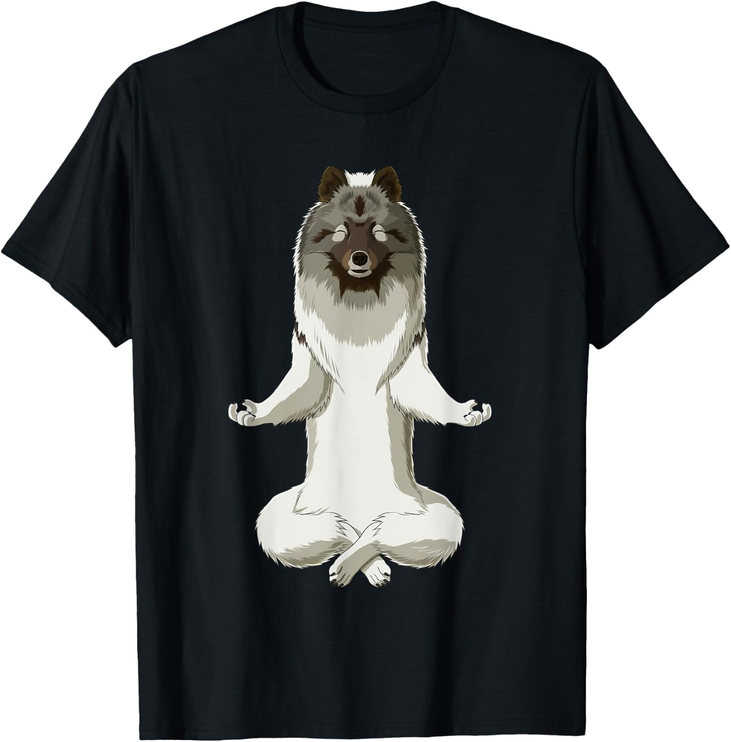 Funny Yoga Dog Keeshond T-Shirt - T-Shirt | Black