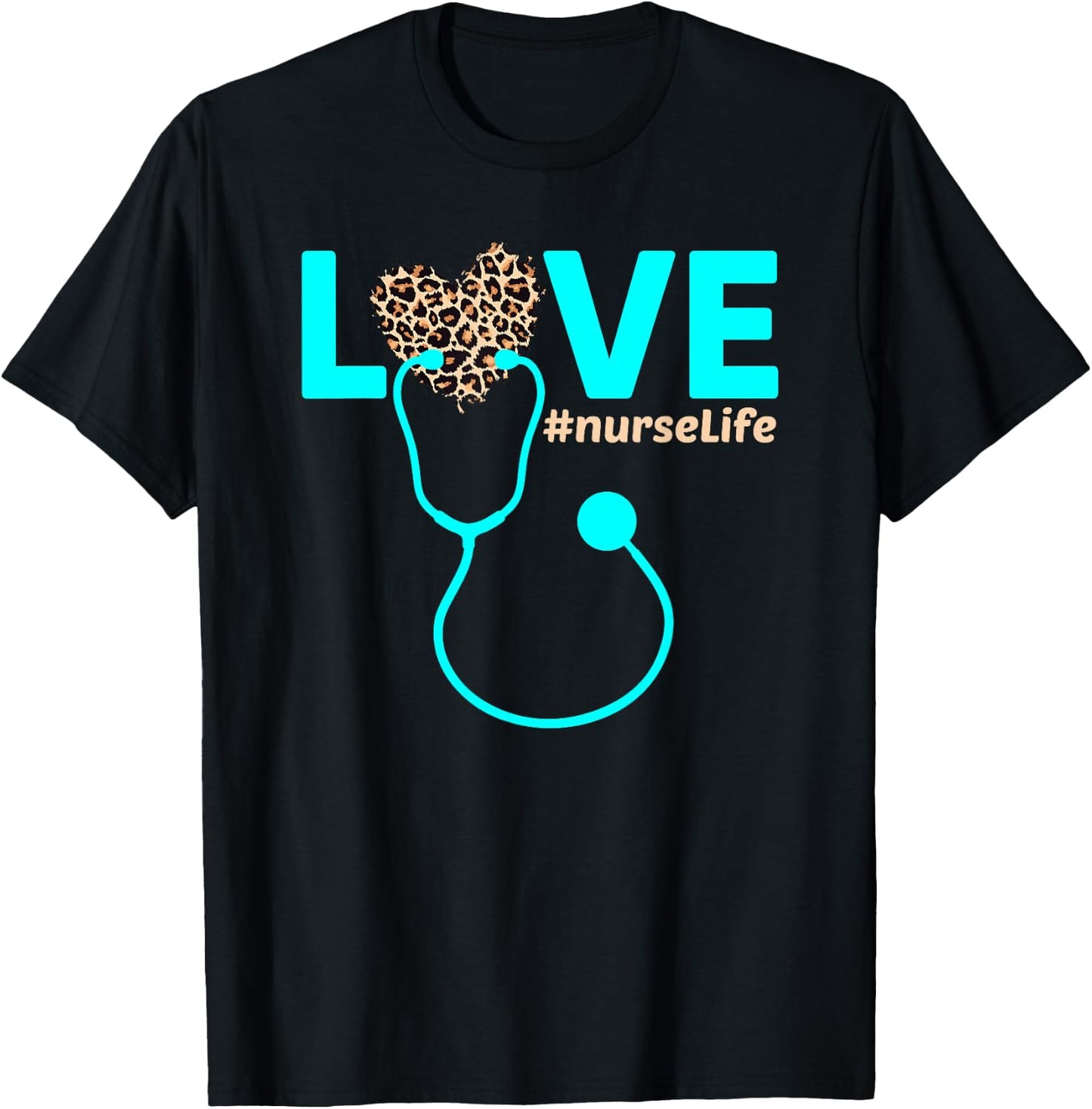 Nurse Life RN LPN CNA Healthcare Leopard Nurse Week 2023 T-Shirt - T-Shirt | Black