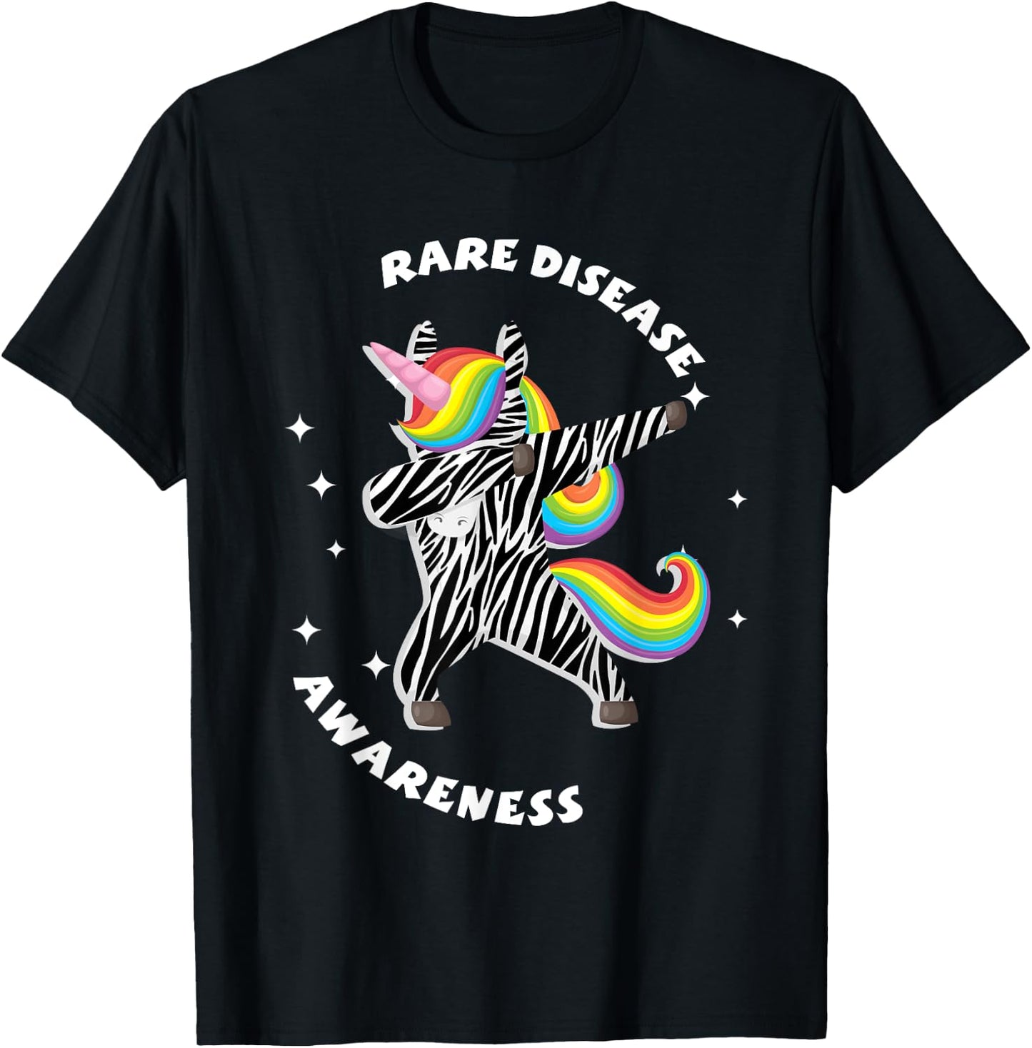 Kids Unicorn Rare Illness Awareness Zebra Disease T-Shirt - T-Shirt | Black