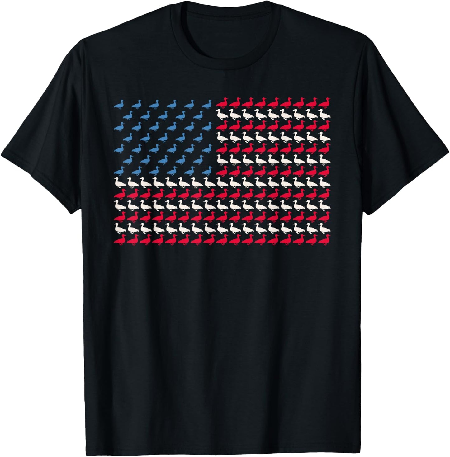 Mallard American Flag Duck US 4th Of July Drake USA Gift T-Shirt - T-Shirt | Black
