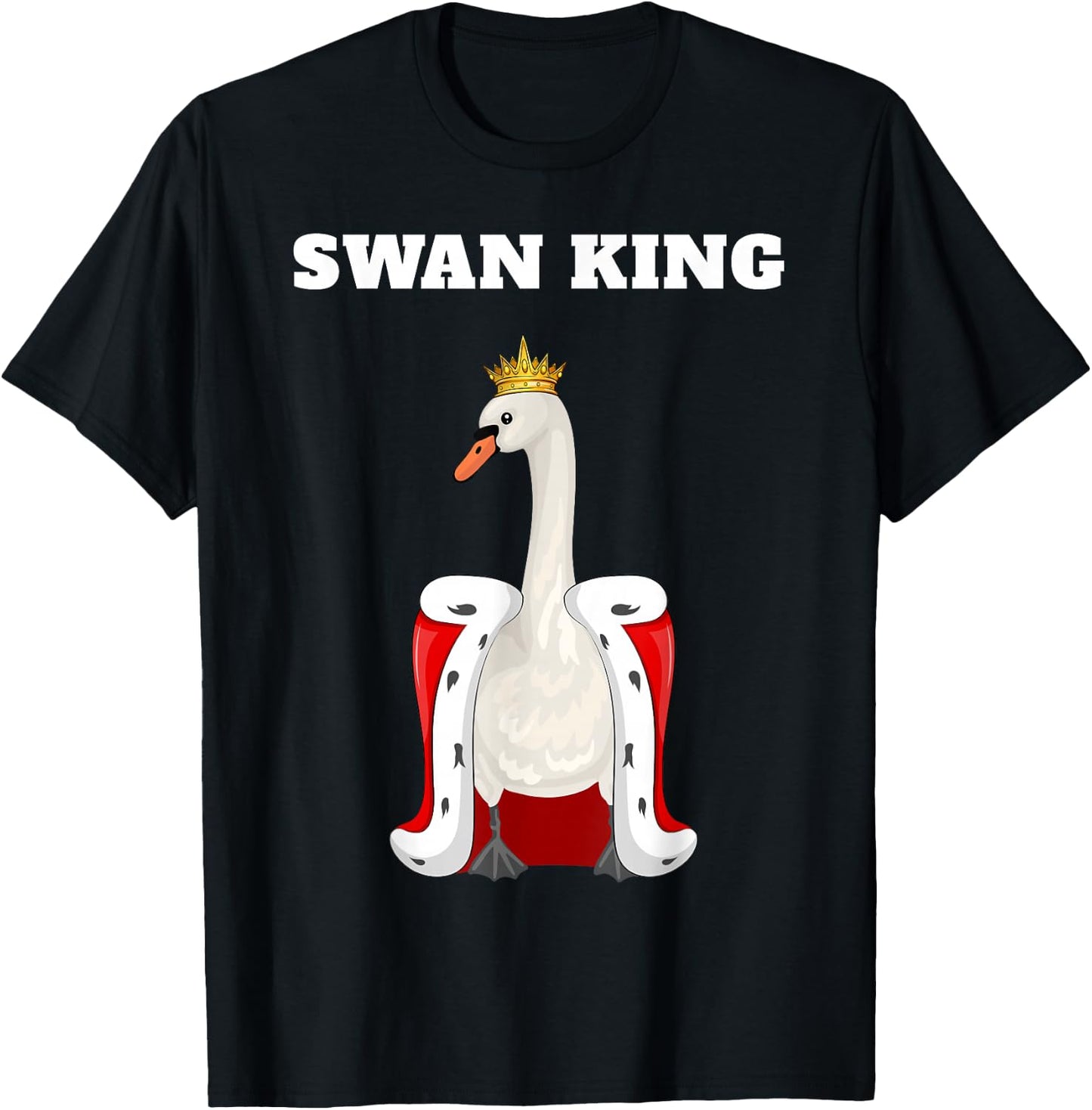 Swan King | Swan | Boys Swan T-Shirt - T-Shirt | Black