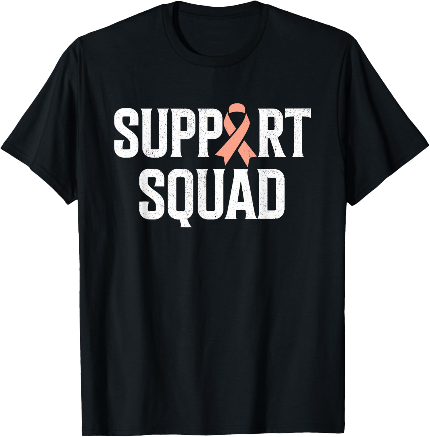 Support Squad Support Uterine Cancer Awareness T-Shirt - T-Shirt | Black