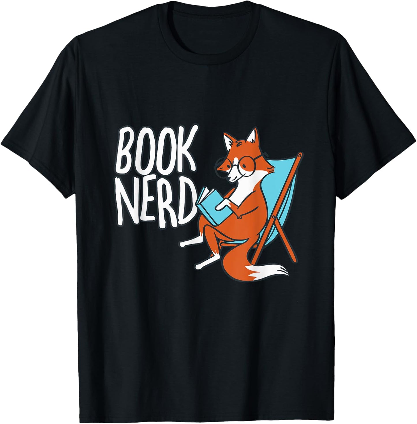 Fox Book Reading Retro Nerd Funny Librarian Boys Girls Kids T-Shirt - T-Shirt | Black