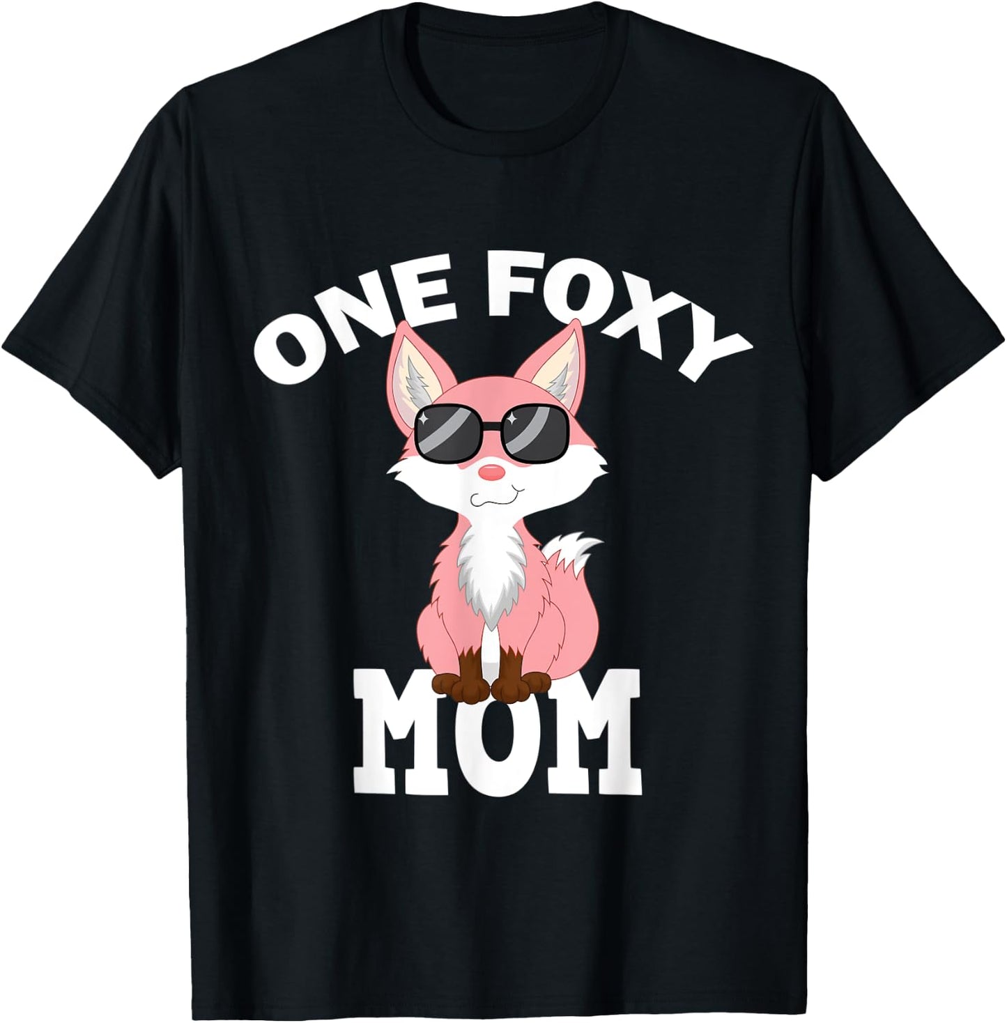 One Foxy Mom Fox Pun T-Shirt - T-Shirt | Black