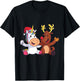 Reindeer Rudolph Christmas Ren Red Nosed Unicorn Gift T-Shirt - T-Shirt | Black