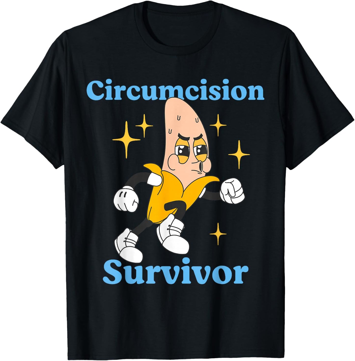 Retro Circumcision Survivor Funny Adult Humor Religious T-Shirt - T-Shirt | Black