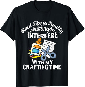 Crafting Gifts For The Women Girls Adults Crafters Crafter T-Shirt - T-Shirt | Black