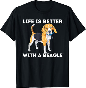 Life Is Better With A Beagle - Beagle Dog Lover Pet Owner Men Women Girls Kids T-Shirt - T-Shirt | Black