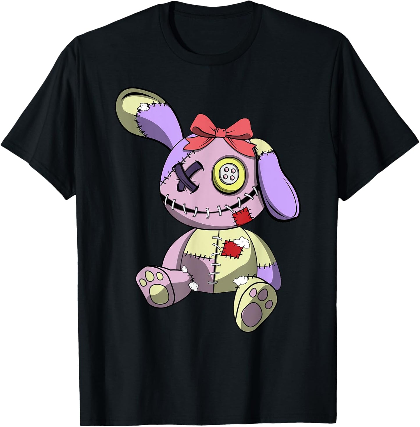 Japanese Kawaii Pastel Goth Cute Anime Creepy Teddy Bear T-Shirt - T-Shirt | Black