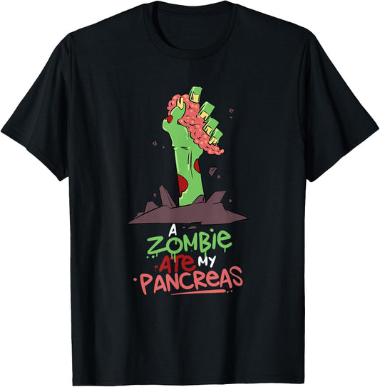 A Zombie Ate My Pancreas Type 1 Diabetes T1D Awareness T-Shirt - T-Shirt | Black