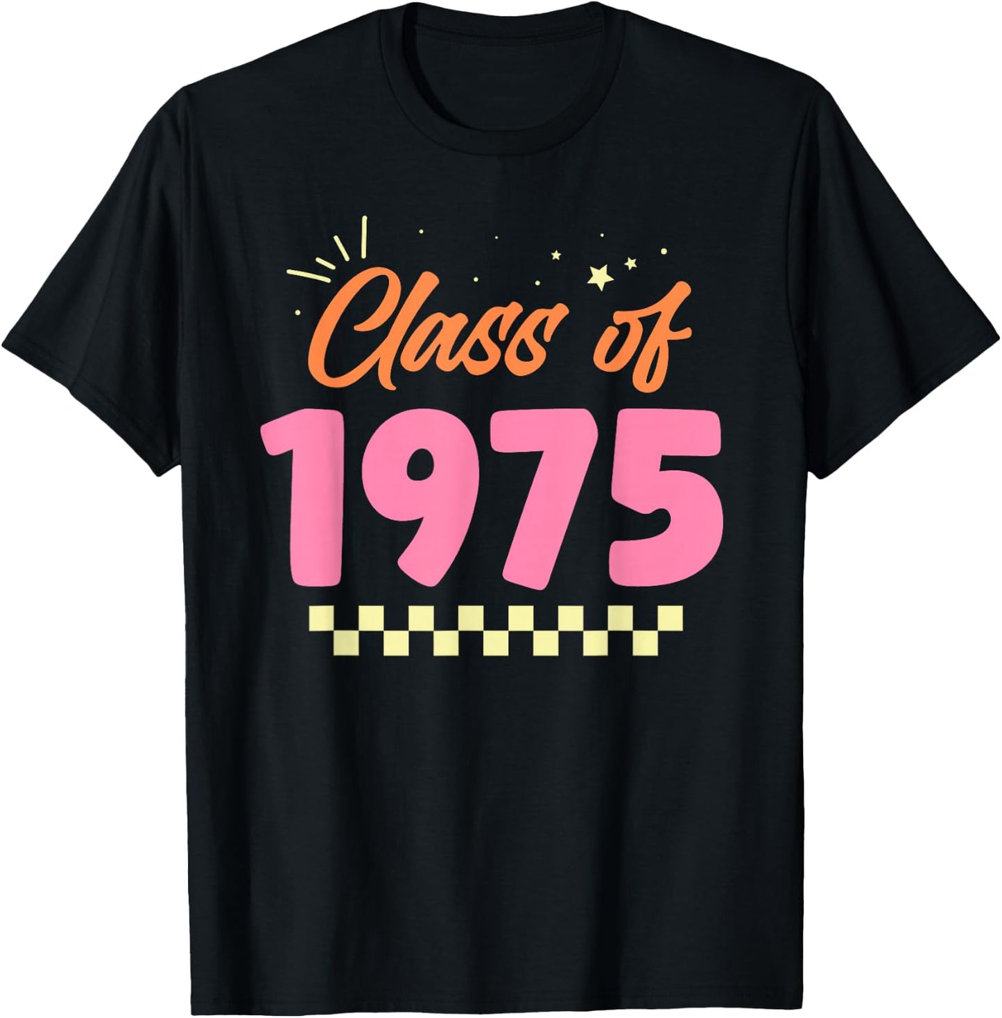 Class Of 1975 School Graduation Meetup Reunion T-Shirt - T-Shirt | Black