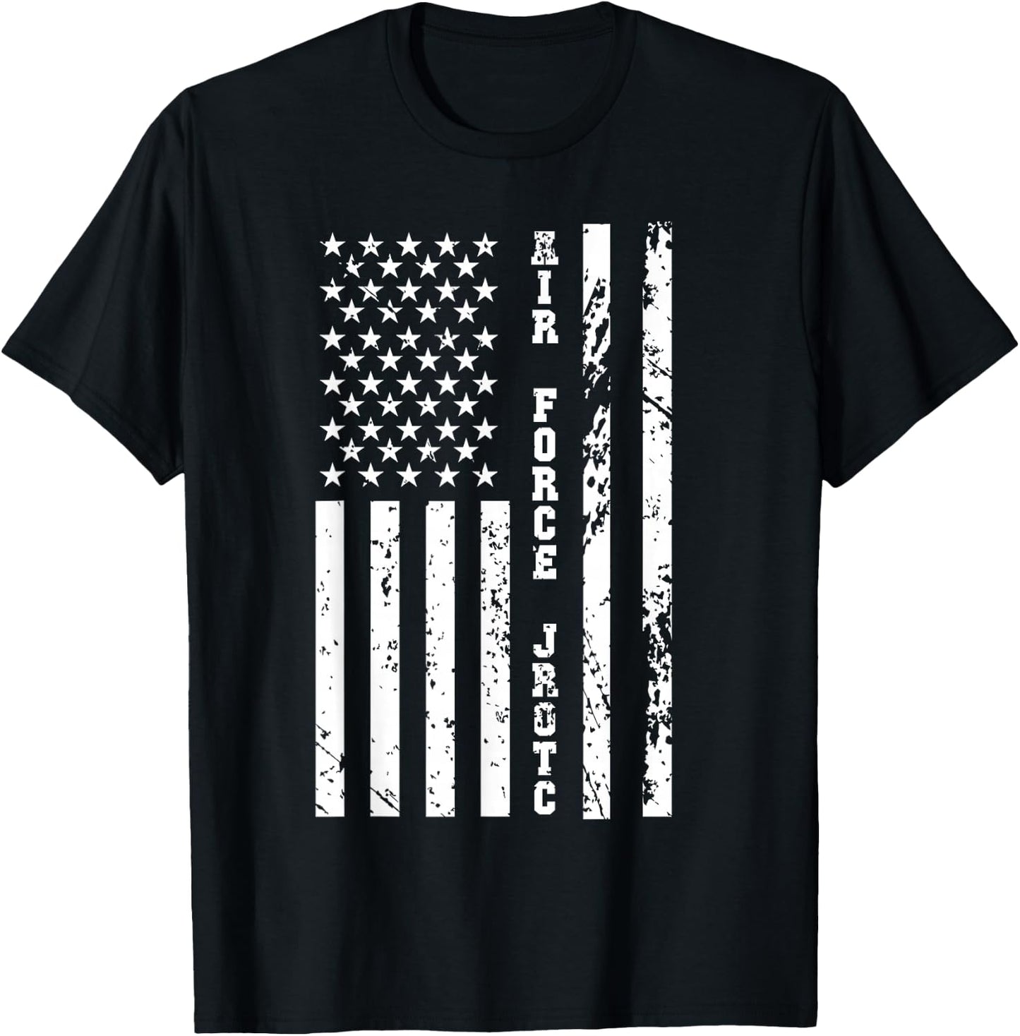USAF JROTC Air Force Junior ROTC w US Flag T-Shirt - T-Shirt | Black