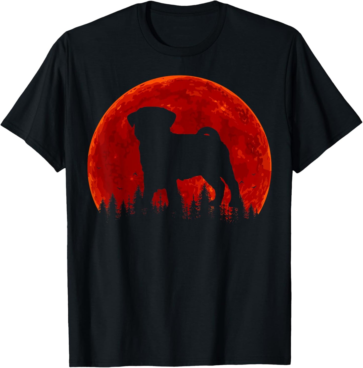 Funny Pug Witch Halloween Pumpkin Scary Costume Dog Lovers Men Women Kids T-Shirt - T-Shirt | Black