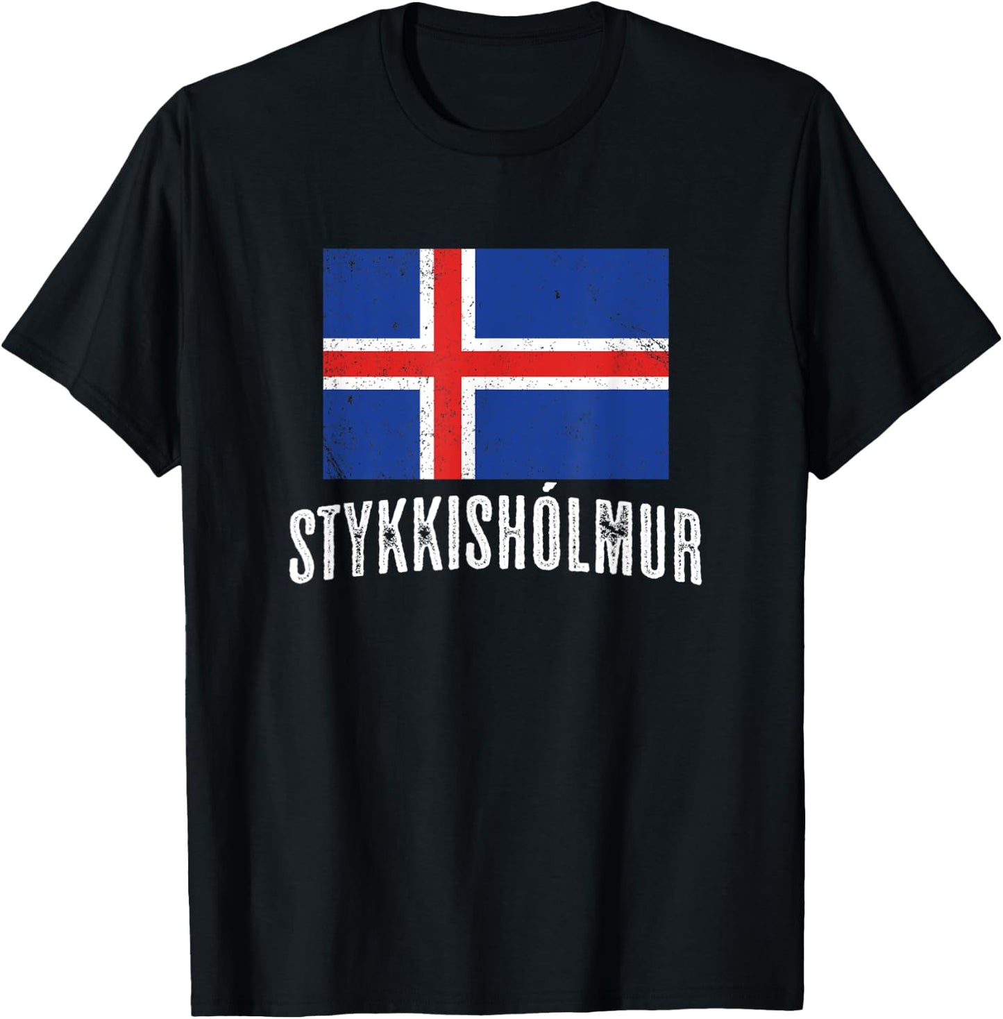 City of Stykkishólmur ICELAND | Icelandic Flag Novelty Merch T-Shirt - T-Shirt | Black