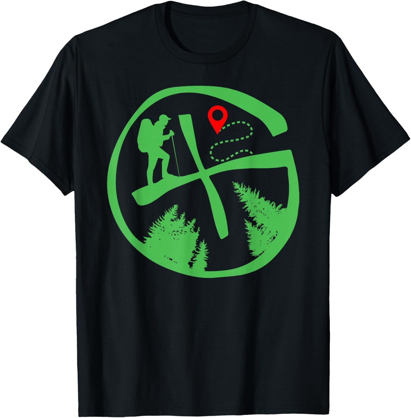 Geocaching Geocache Hiking Outdoor - -Adults, -Kids - Black - Short Sleeve - Small - Classic Fit - Cotton, Polyester Blend T-Shirt - T-Shirt | Black
