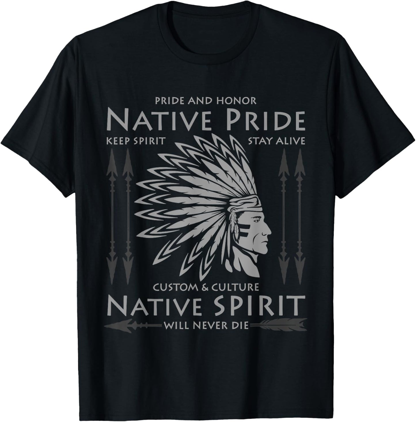 Native American Indian Pride Funny USA Chief Cherokee Gifts T-Shirt - T-Shirt | Black
