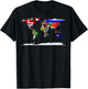 Map of The World and Flags of The Countries of The World T-Shirt - T-Shirt | Black