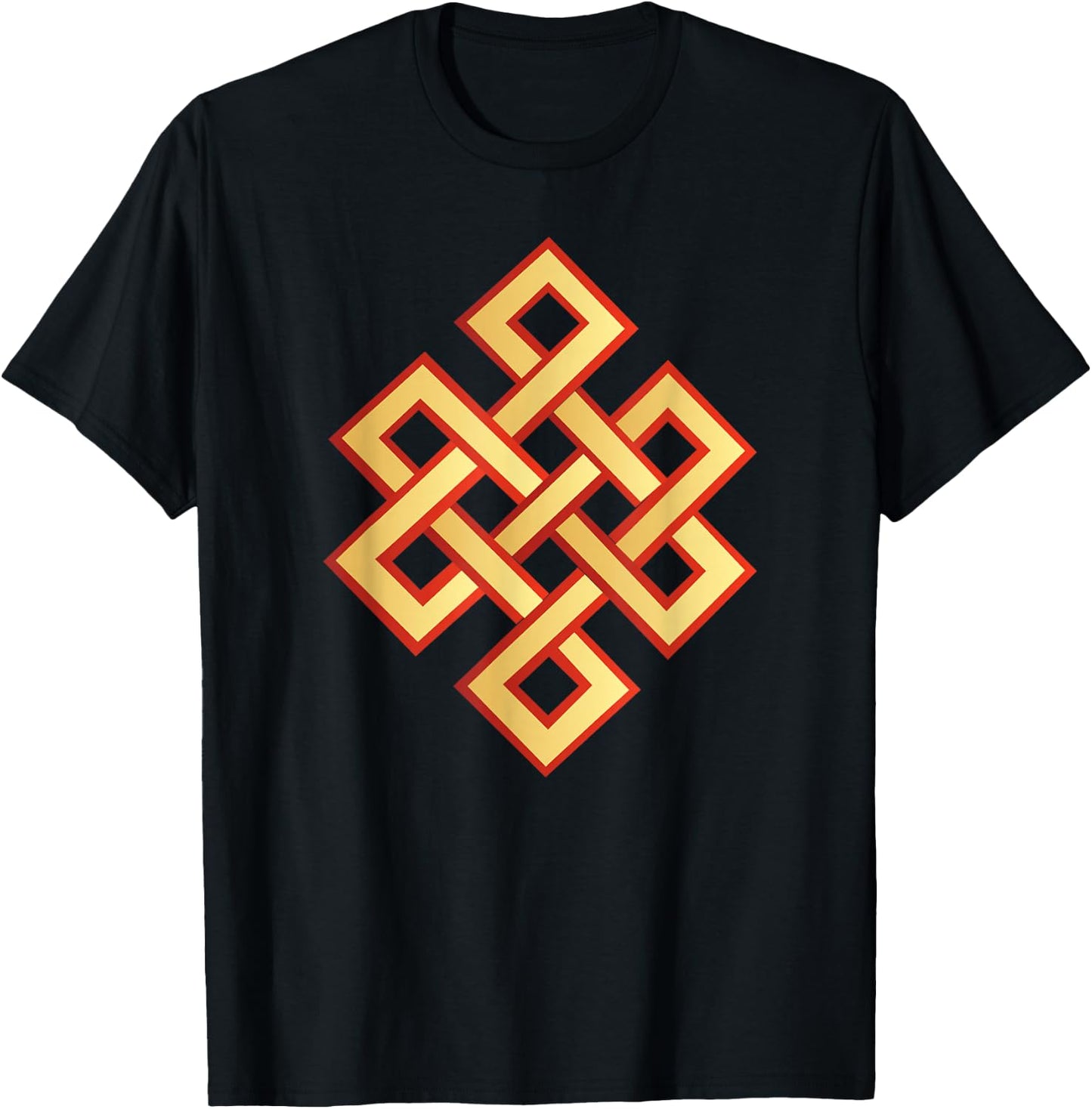 Endless Knot Eternal Knot Buddhism Jainism Wisdom Cycle T-Shirt - T-Shirt | Black