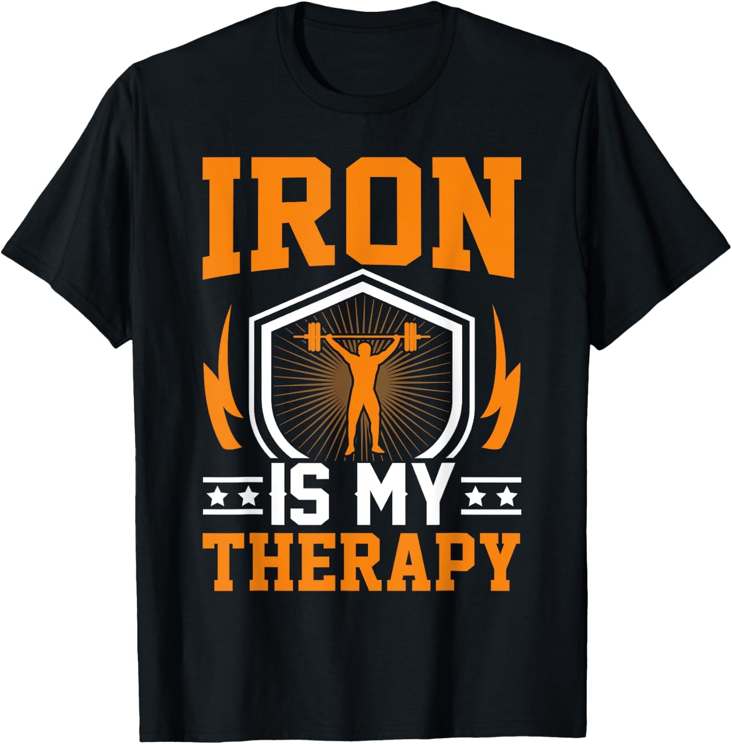 Iron Is My Therapy I Weightlifting T-Shirt - T-Shirt | Black