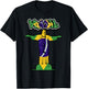 BRASIL - in Graffiti w/ FLAG & Christ The Redeemer Statue T-Shirt - T-Shirt | Black